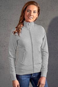 Produktfoto Promodoro Damen Sweatjacke aus Baumwolle mit Stehkragen bis Größe 46