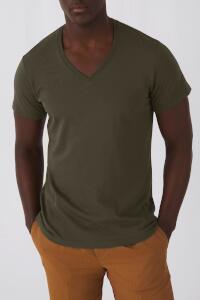 Produktfoto B&C Herren Kurzarm T Shirt aus Bio Baumwolle mit V Ausschnitt bis 3XL