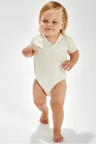 Produktansicht: Babybugz Baby Kurzarm Einteiler aus Bio Baumwolle mit V-Ausschnitt
