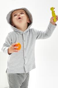 Produktfoto Babybugz gestreiftes Baby Bio Kapuzenshirt