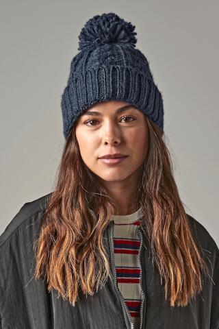 Produktansicht: Beechfield Bommelmütze in Melangeoptik