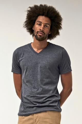 Produktansicht: Canvas meliertes Kurzarm T-Shirt mit V-Ausschnitt Produktansicht: Canvas meliertes Kurzarm T-Shirt mit V-Ausschnitt