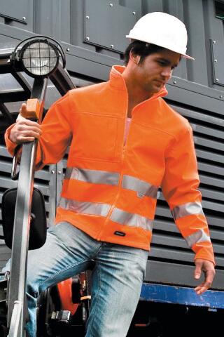Produktansicht: Result Softshelljacke in grellen Neonfarben mit Reflektoren bis Größe 3XL Produktansicht: Result Softshelljacke in grellen Neonfarben mit Reflektoren bis Größe 3XL