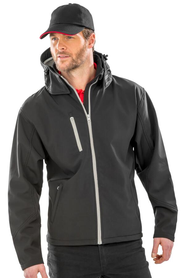 Produktansicht: Result Core Herren Softshelljacke mit Kapuze und Fleecefutter bis 3XL Produktansicht: Result Core Herren Softshelljacke mit Kapuze und Fleecefutter bis 3XL