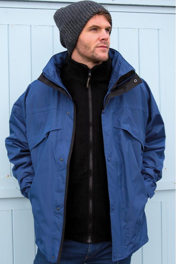 Produktansicht: Result 3-in-1 Herren Regenjacke mit Fleece-Innenjacke bis Größe 4XL Produktansicht: Result 3-in-1 Herren Regenjacke mit Fleece-Innenjacke bis Größe 4XL
