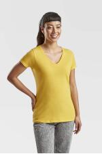 Produktfoto Fruit of the Loom Fit Valueweight Damen Kurzarm T-Shirt mit V Ausschnitt