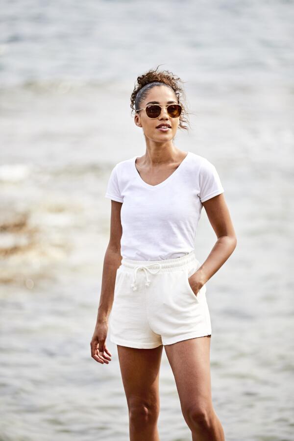 Produktansicht: FotL Damen Kurzarm T-Shirt mit V-Ausschnitt Produktansicht: FotL Damen Kurzarm T-Shirt mit V-Ausschnitt