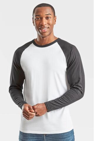 Produktansicht: Fruit of the Loom Herren Langarm Baseball T Shirt Produktansicht: Fruit of the Loom Herren Langarm Baseball T Shirt