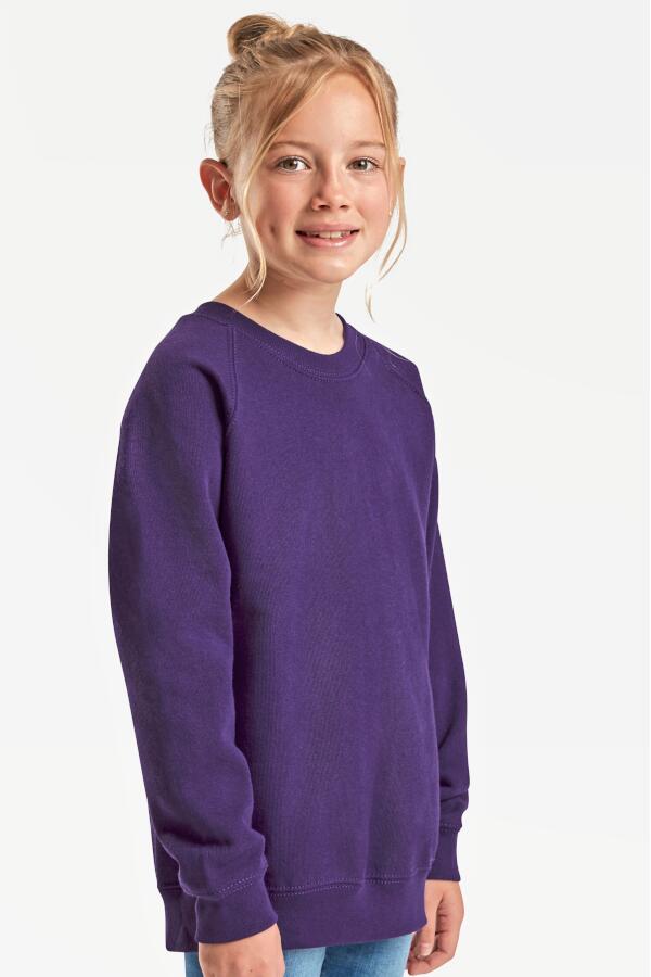 Produktansicht: Fruit of the Loom Kinder Sweatpulli aus Belcoro Garn mit Raglan Ärmeln