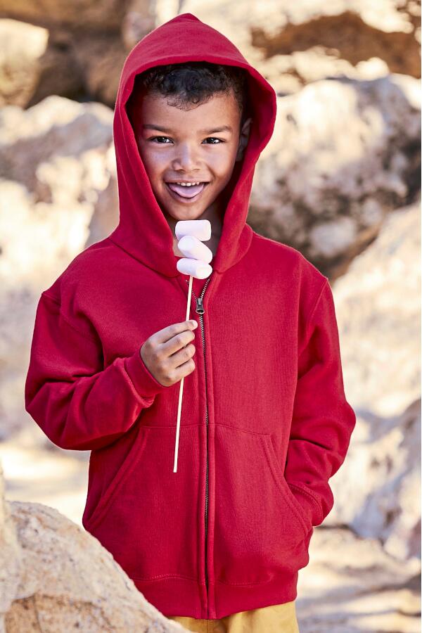 Produktansicht: Fruit of the Loom coole Kinder Kapuzen Sweatjacke Produktansicht: Fruit of the Loom coole Kinder Kapuzen Sweatjacke