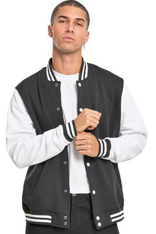 Produktansicht: Build Your Brand Herren College Sweaterjacke mit Druckknöpfen