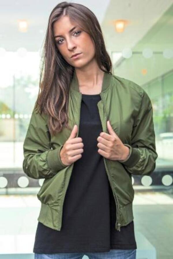 Produktansicht: Build Your Brand leichte Damen Bomberjacke Produktansicht: Build Your Brand leichte Damen Bomberjacke