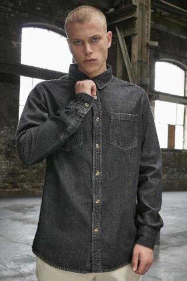 Produktansicht: BYB verwaschenes Herren Jeanshemd bis Größe 5XL Produktansicht: BYB verwaschenes Herren Jeanshemd bis Größe 5XL
