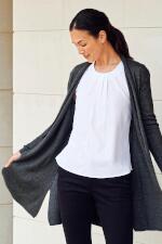Produktfoto . Henbury lange, offene Damen Strickjacke Produktfoto Henbury lange, offene Damen Strickjacke