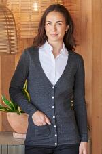 Produktfoto Henbury Damen Cardigan Strickjacke mit V Ausschnitt und Knöpfen bis 4XL