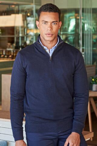 Produktansicht: Henbury Herren Strickpulli mit Reißverschluss bis Größe 4XL