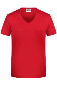 Produktfoto James & Nicholson Bio T-Shirt mit Brusttasche und tiefem V-Ausschnitt