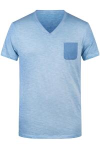Produktfoto James & Nicholson Herren Bio T-Shirt mit V-Ausschnitt und Brusttasche