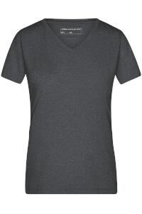 Produktfoto James & Nicholson Damen T-Shirt meliert mit weitem V Ausschnitt
