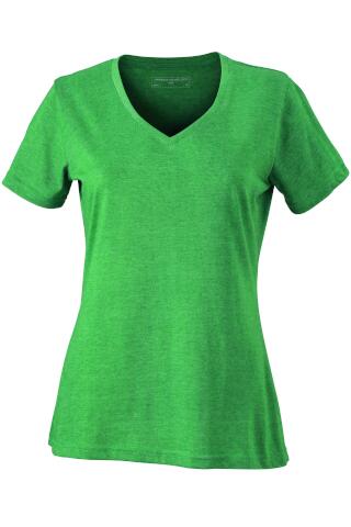 Produktansicht: Daiber Damen T-Shirt meliert mit weitem V Ausschnitt