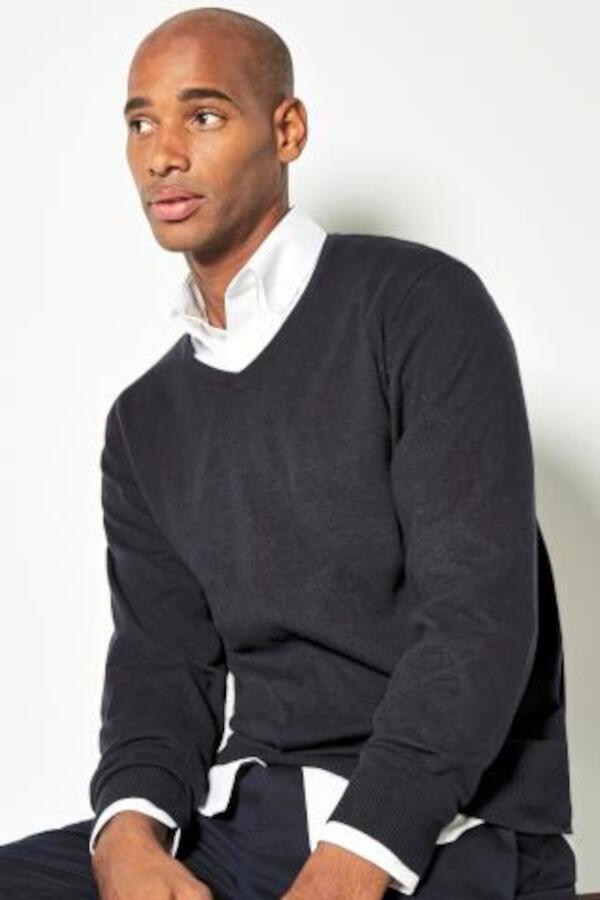 Produktansicht: Kustom Kit Arundel Herren Strickpullover mit V Ausschnitt bis Größe 3XL