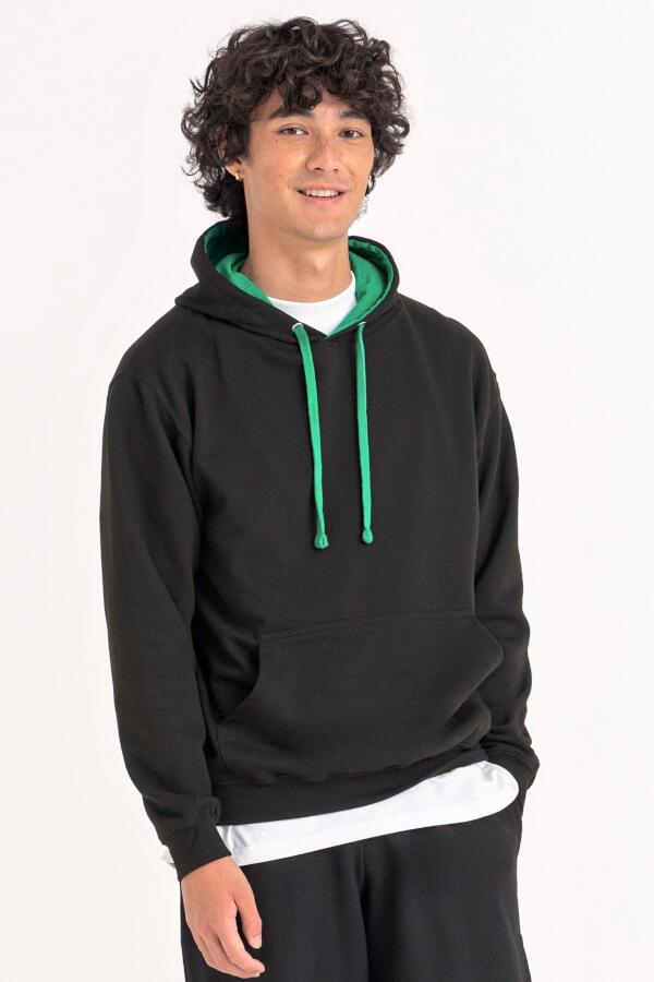 Produktansicht: Just Hoods Varsity Herren Sweatshirt mit farbiger Innenkapuze