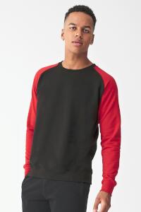 Produktfoto Just Hoods Herren Baseball Sweatshirt mit Kontrastärmeln