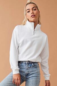 Produktfoto Just Hoods kurzes Damen Sweatshirt mit Reißverschluss