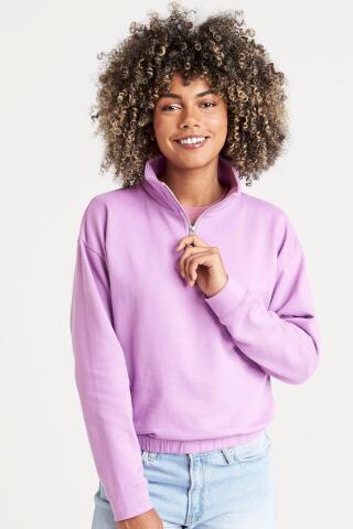 Produktansicht: Just Hoods kurzes Damen Sweatshirt mit Reißverschluss Produktansicht: Just Hoods kurzes Damen Sweatshirt mit Reißverschluss