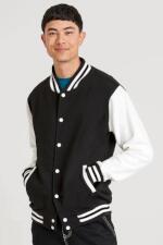 Produktfoto Just Hoods Varsity zweifarbige Herren Sweatjacke mit Druckknöpfen