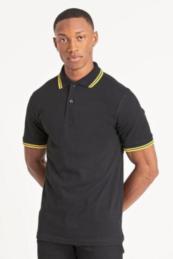 Produktansicht: Just Polos Herren Stretch Poloshirt mit Kontrasträndern Produktansicht: Just Polos Herren Stretch Poloshirt mit Kontrasträndern