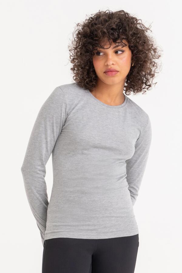 Produktansicht: Just Ts Damen Triblend Langarm T-Shirt
