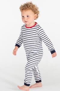 Produktfoto Larkwood gestreifter langer Baby Strampel Schlanfanzug ohne Füße