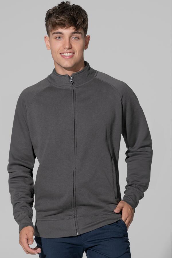 Produktansicht: JHK Herren Sweatjacke ohne Kapuze Produktansicht: JHK Herren Sweatjacke ohne Kapuze