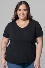 Produktfoto JHK Curves Damen Kurzarm Slub T-Shirt in großen Größen bis 50/52