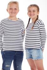 Produktfoto . Mantis gestreiftes Kinder Marine-Langarmshirt Produktfoto Mantis gestreiftes Kinder Marine-Langarmshirt