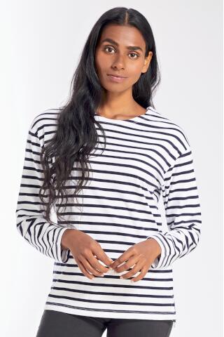 Produktansicht: Mantis gestreiftes Bretonen Langarm Bio T-Shirt