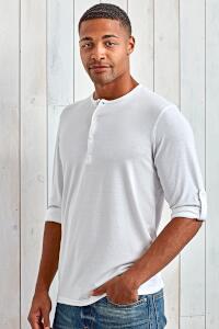 Produktfoto PW Herren Langarm T-Shirt mit Rollärmeln und Knopfleiste