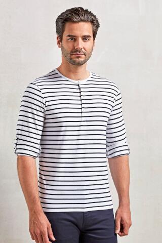 Produktansicht: PW Herren Langarm T-Shirt mit Rollärmeln und Knopfleiste