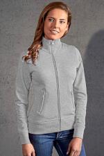 Produktfoto Promodoro Damen Sweatjacke aus Baumwolle mit Stehkragen bis Größe 46