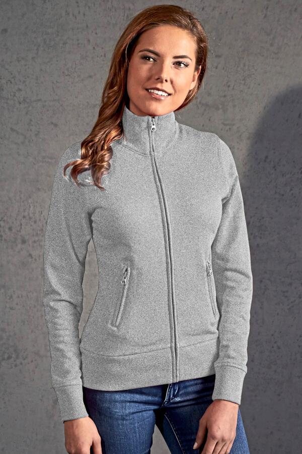Produktansicht: Promodoro Damen Sweatjacke aus Baumwolle mit Stehkragen bis Größe 46 Produktansicht: Promodoro Damen Sweatjacke aus Baumwolle mit Stehkragen bis Größe 46