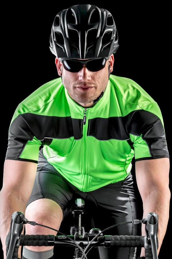 Produktansicht: Spiro Herren Kurzarm Fahrrad T Shirt Jacke mit Taschen hinten Produktansicht: Spiro Herren Kurzarm Fahrrad T Shirt Jacke mit Taschen hinten