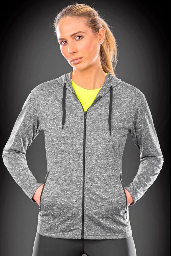 Produktansicht: Spiro Damen Sport T-Shirt Jacke mit Kapuze Produktansicht: Spiro Damen Sport T-Shirt Jacke mit Kapuze