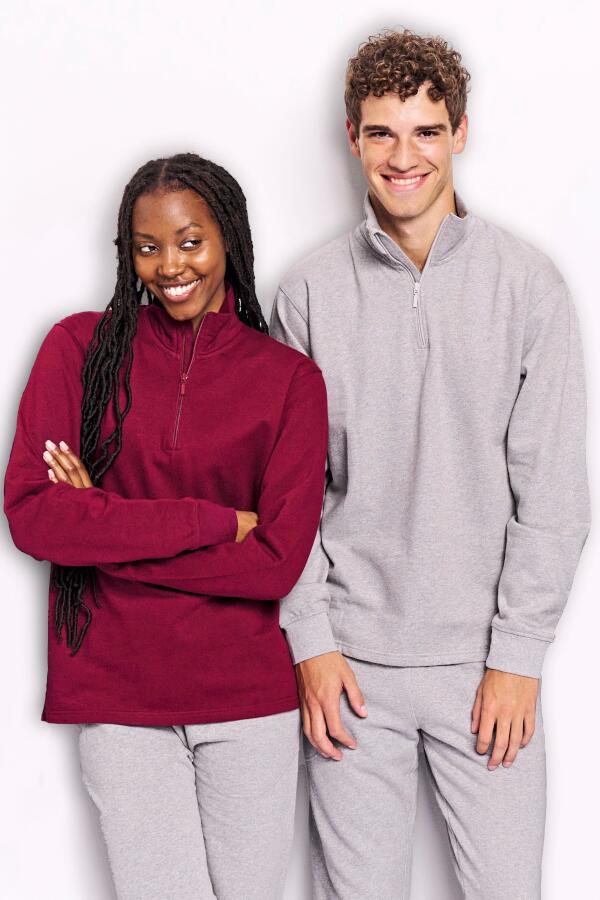 Produktansicht: Neutral Unisex Bio-Sweatshirt mit Reißverschluss am Kragen