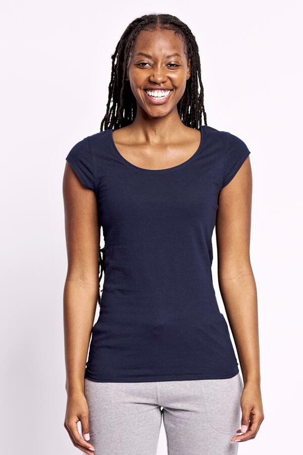 Produktansicht: Neutral Damen T Shirt aus Fairtrade Bio Baumwolle mit kurz angesetzten Ärmeln