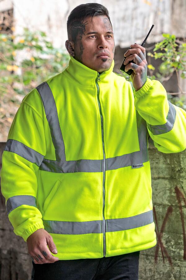 Produktansicht: Korntex Herren Fleecejacke mit Reflektoren