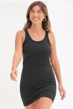 Produktfoto Skinnifit schwarzes Stretch Tankshirt Kleid für Damen