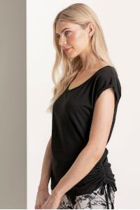Produktfoto Skinnifit Slounge Damen T Shirt lang geschnitten mit Zugband