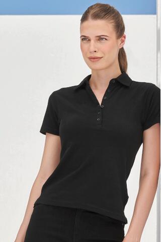 Produktansicht: Skinnifit Damen Stretch Poloshirt mit 6 Knöpfen