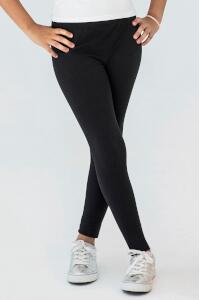Produktfoto Skinnifit lange schwarze Mädchen Leggings aus Baumwolle mit Elasthan
